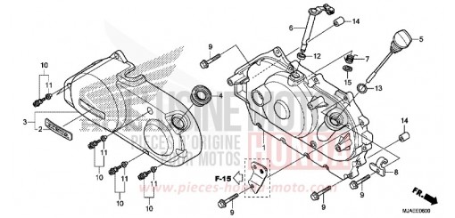 KURBELGEHAEUSEABDECKUNG (VT750CS/C2B/C2S/C) VT750C2BE de 2014